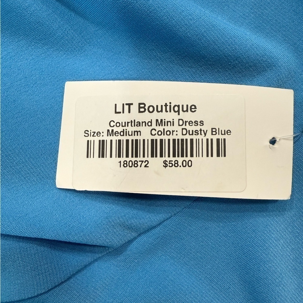 NWT Blue Low Back Stretch Dress - Picture 4 of 4